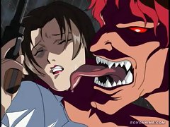 Sexy Young Hentai Womans Juicy Pussy Lips Are Pounded By A Demon As She Tries To Escape
